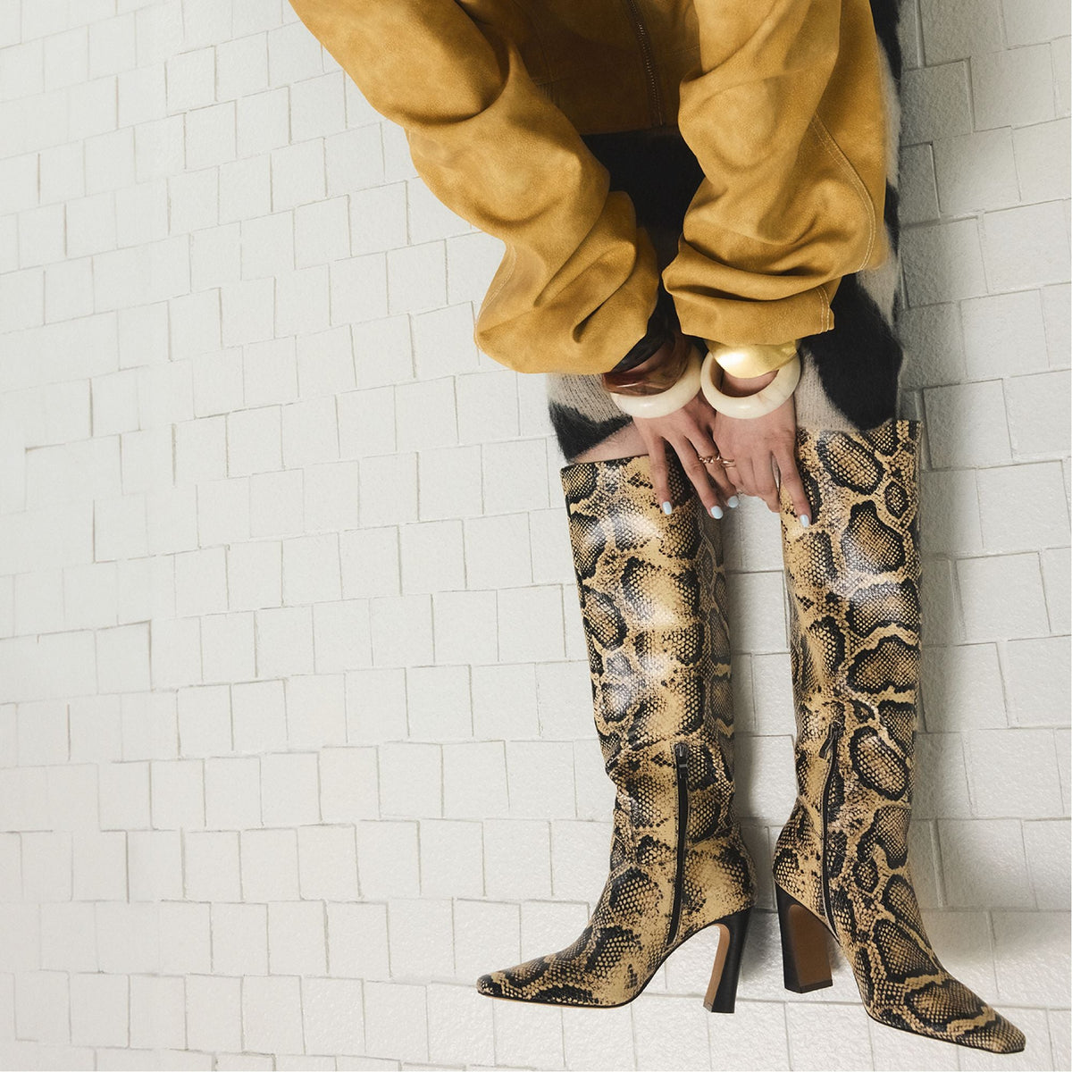 Vivienna in Brown Multi - Knee-high boot, Block heel | Aldo Premium