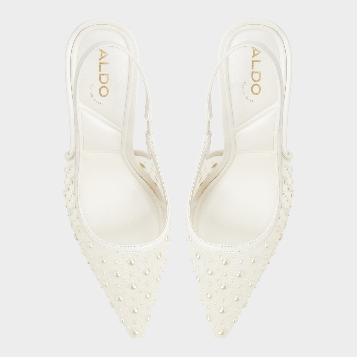 Pearlescent Other White Textile Mesh Women's Slingbacks - Slingback heel | Aldo Premium