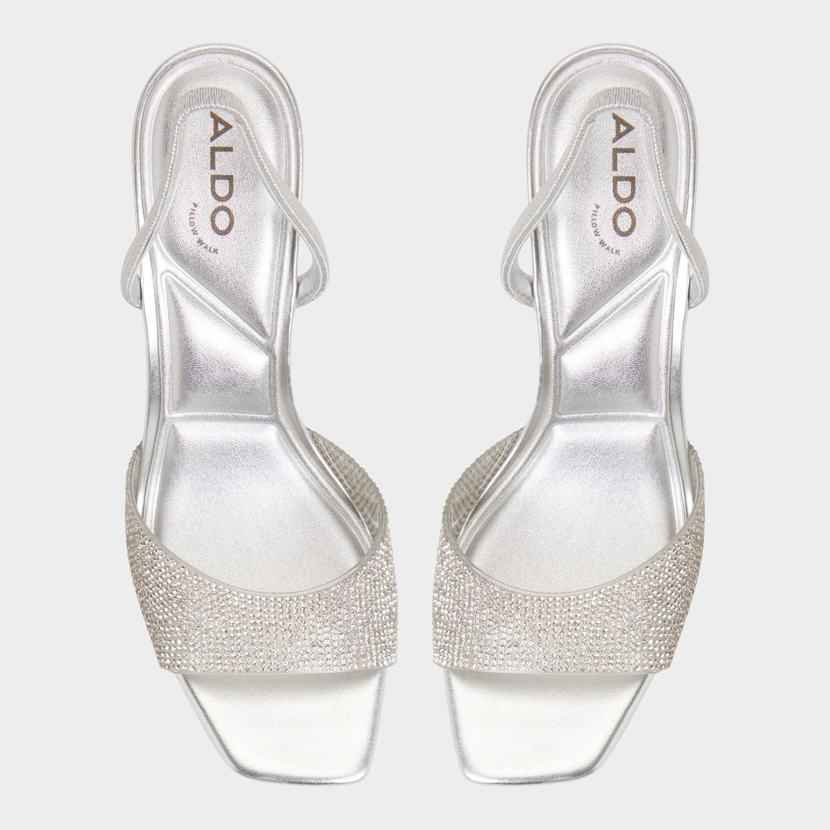 Andyana Silver Women's Strappy sandals - Slingback heeled sandal, Stiletto heel | Aldo New