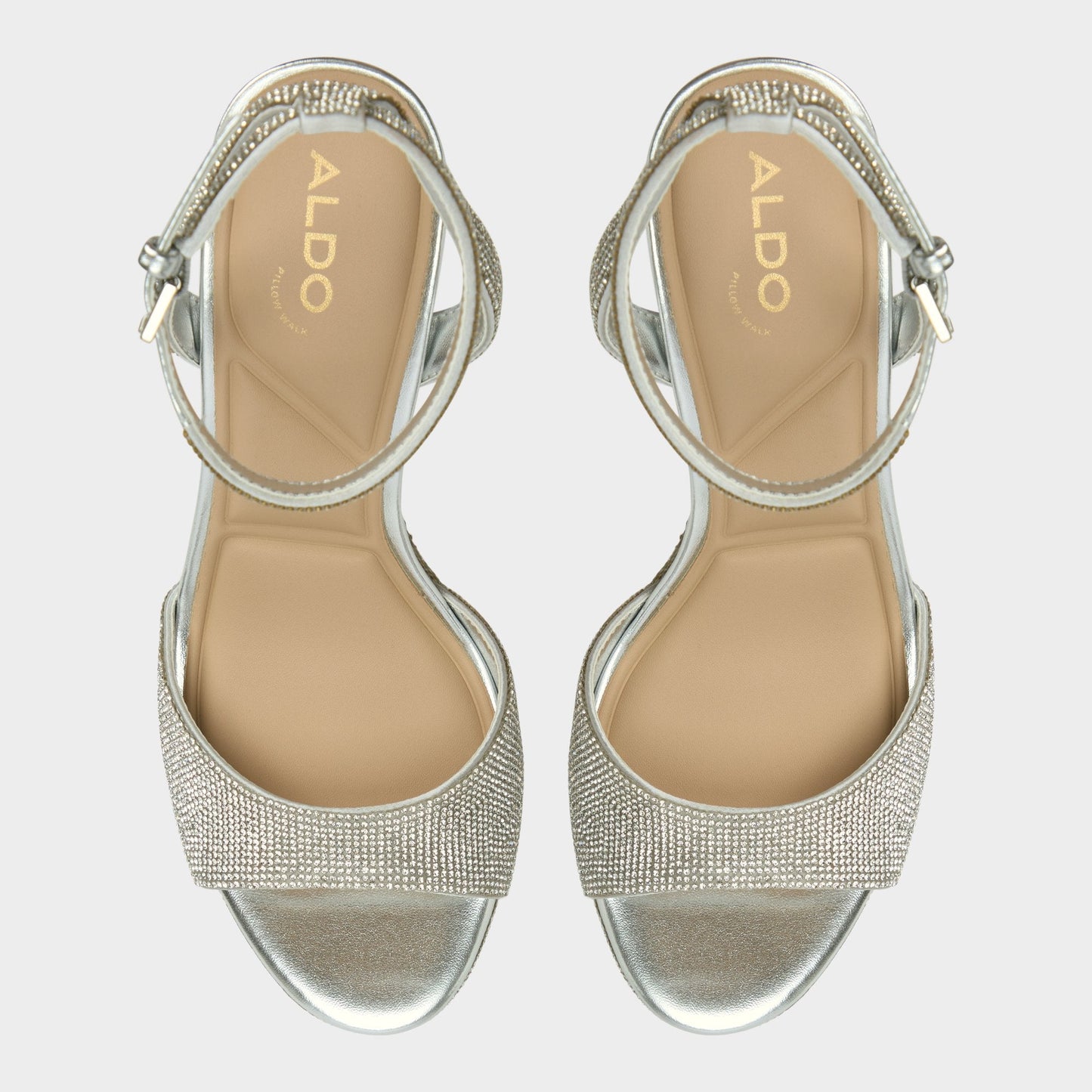 Alluring Silver Women's Iridescent metallics - Strappy heeled sandal, Platform | Aldo Popular