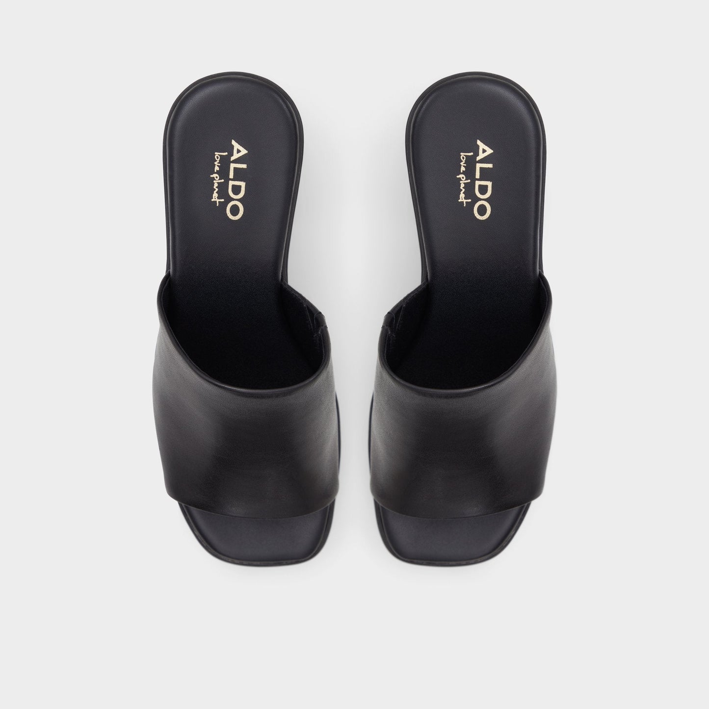 Maysee Other Black Leather Smooth Women's Mule slides - Heeled mule, Platform | Aldo Essential