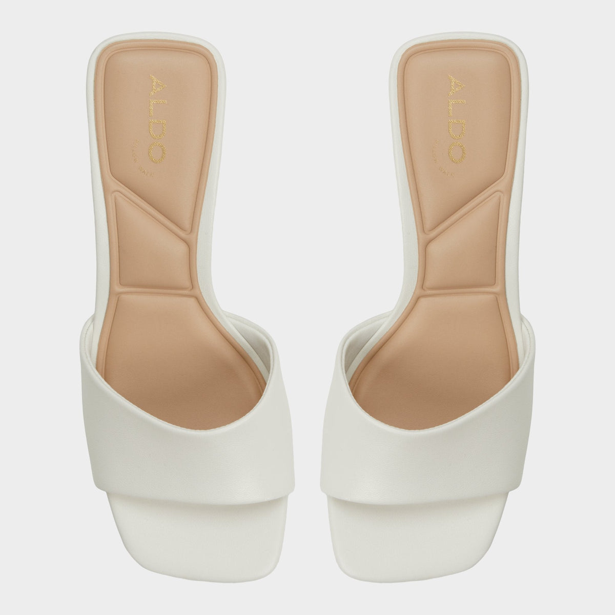 Tisha White Women's Heeled mules - Heeled mule, Block heel | Aldo Premium