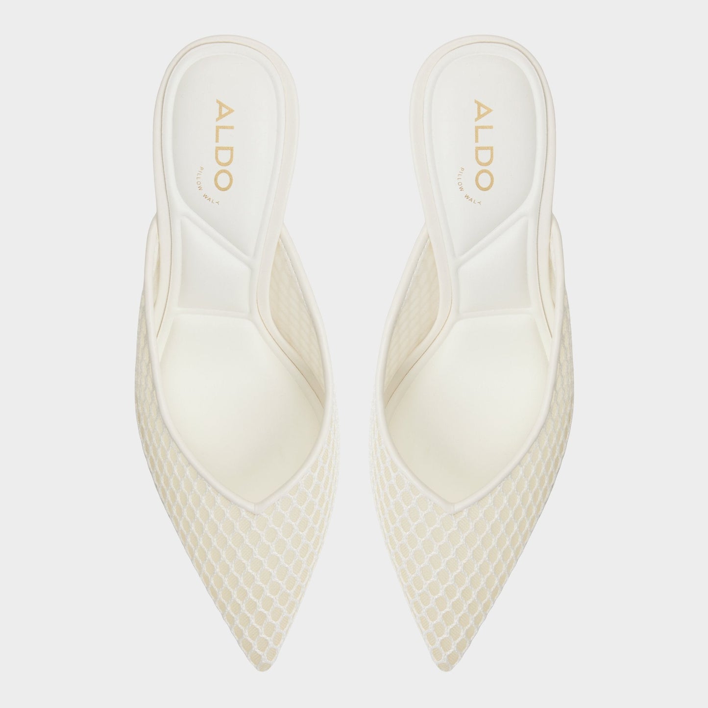 Gamilia Open White Textile Mesh Women's Kitten heels - Heeled mule, Kitten heel | Aldo Essential