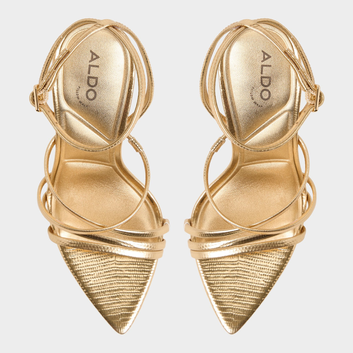 Solania Gold Women's Heeled sandals - Strappy heeled sandal, Stiletto heel | Aldo Exclusive