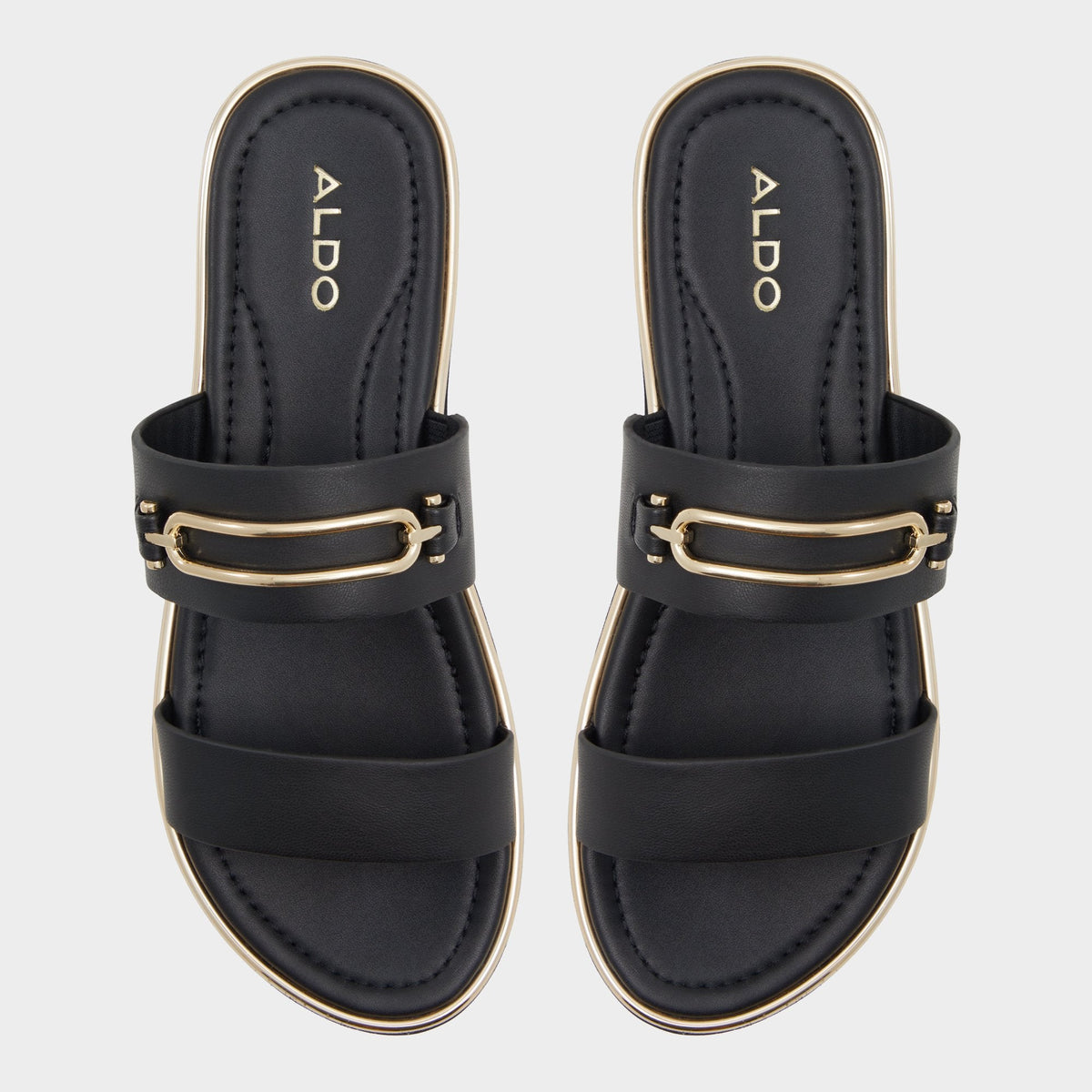 Lagoon Other Black Women's Strappy sandals - Strappy flat sandal, Footbed sandal | Aldo Exclusive