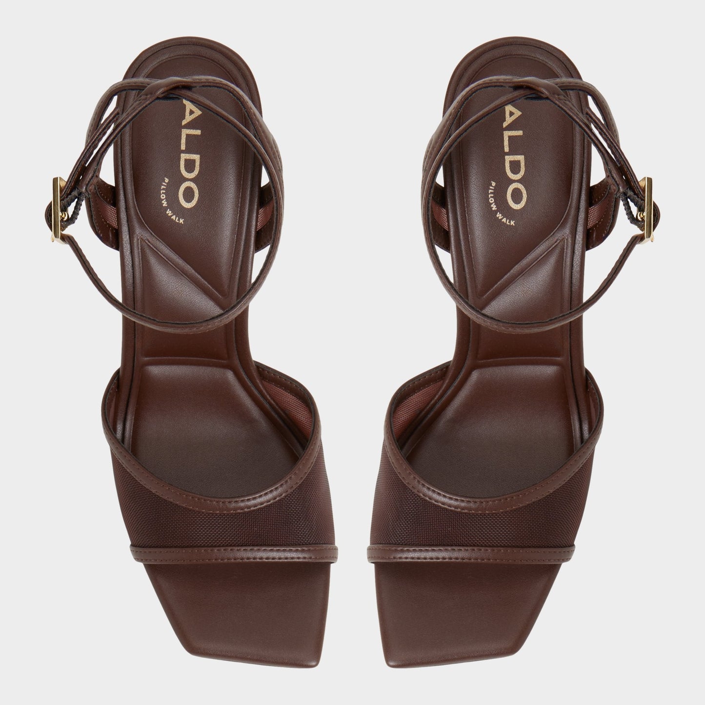 Sharra in Dark Brown - Strappy heeled sandal, Stiletto heel | Aldo Essential