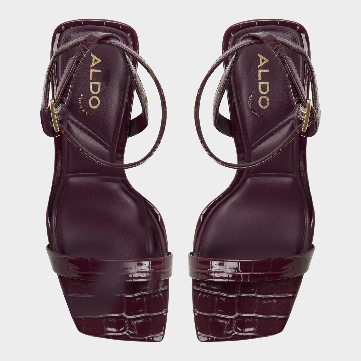 Azzira in Bordo - Strappy heeled sandal, Block heel | Aldo Signature