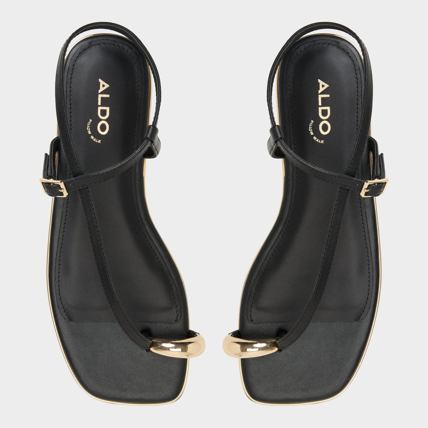 Jomalina Black Women's Flats - Strappy flat sandal | Aldo Signature