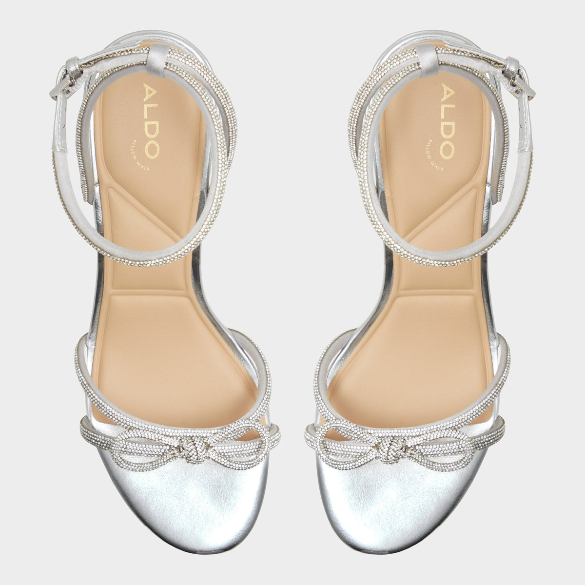 Bouclette Silver Women's Block heels - Strappy heeled sandal, Block heel | Aldo New