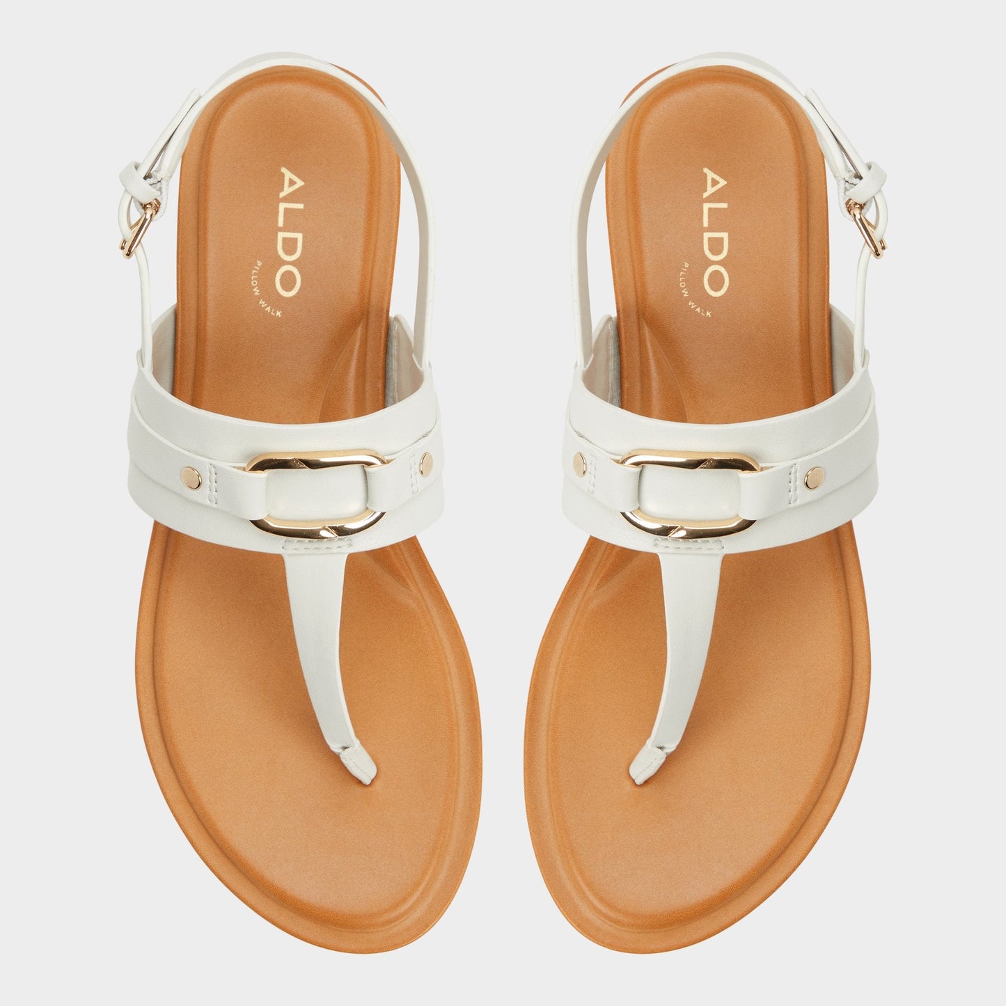 Taylen White/Bone Women's Footbed sandals - T-strap sandal | Aldo Best Seller