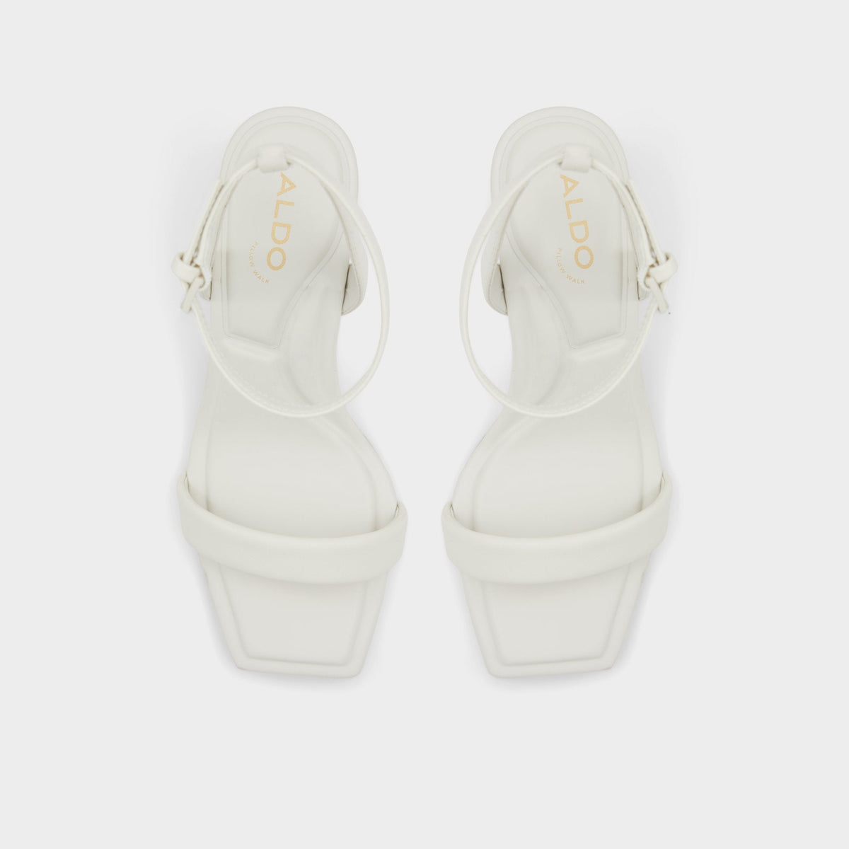 Aurorai White/Bone Women's Strappy sandals - Strappy heeled sandal, Block heel | Aldo Essential