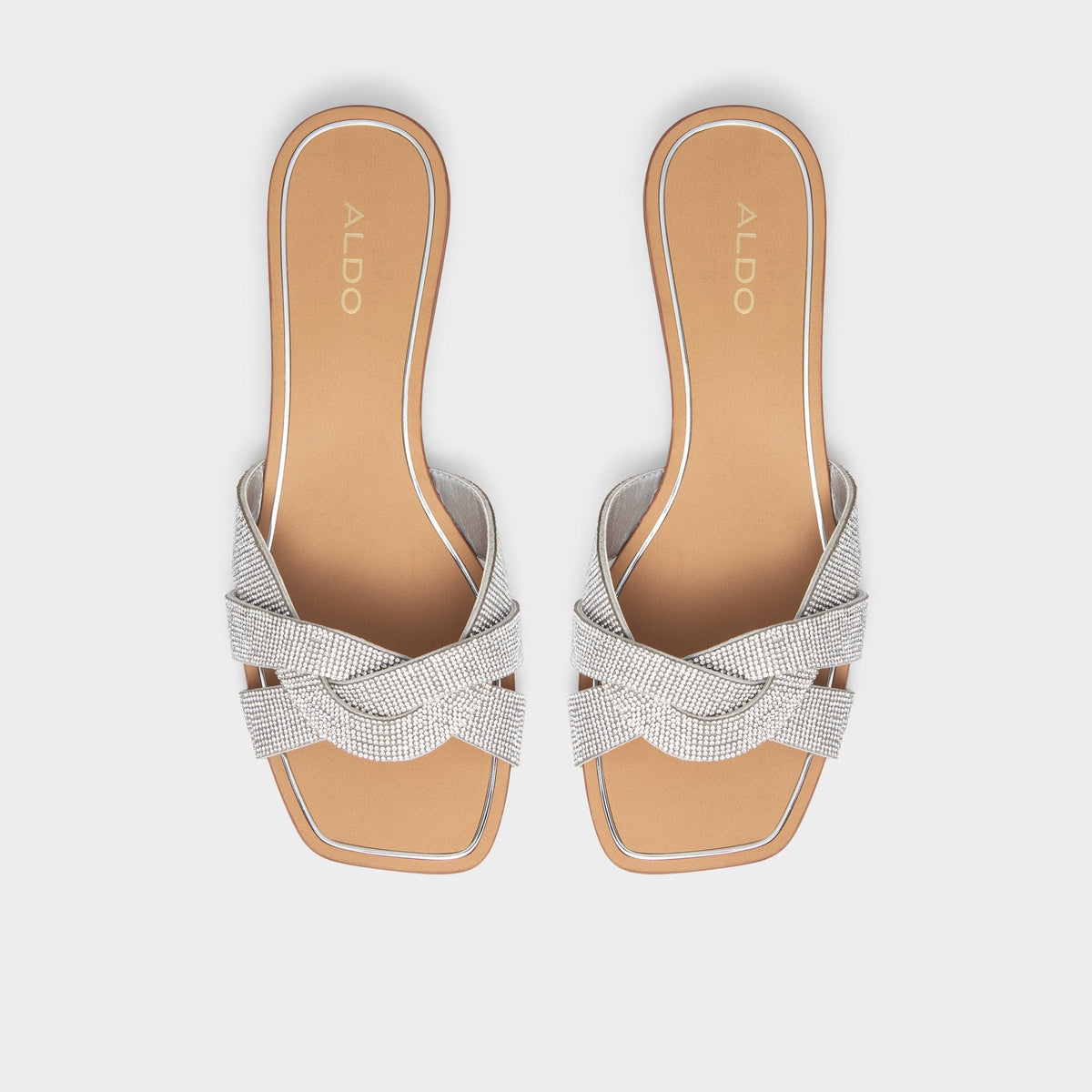 Coredith Silver Women's Flats - Slide sandal | Aldo Premium