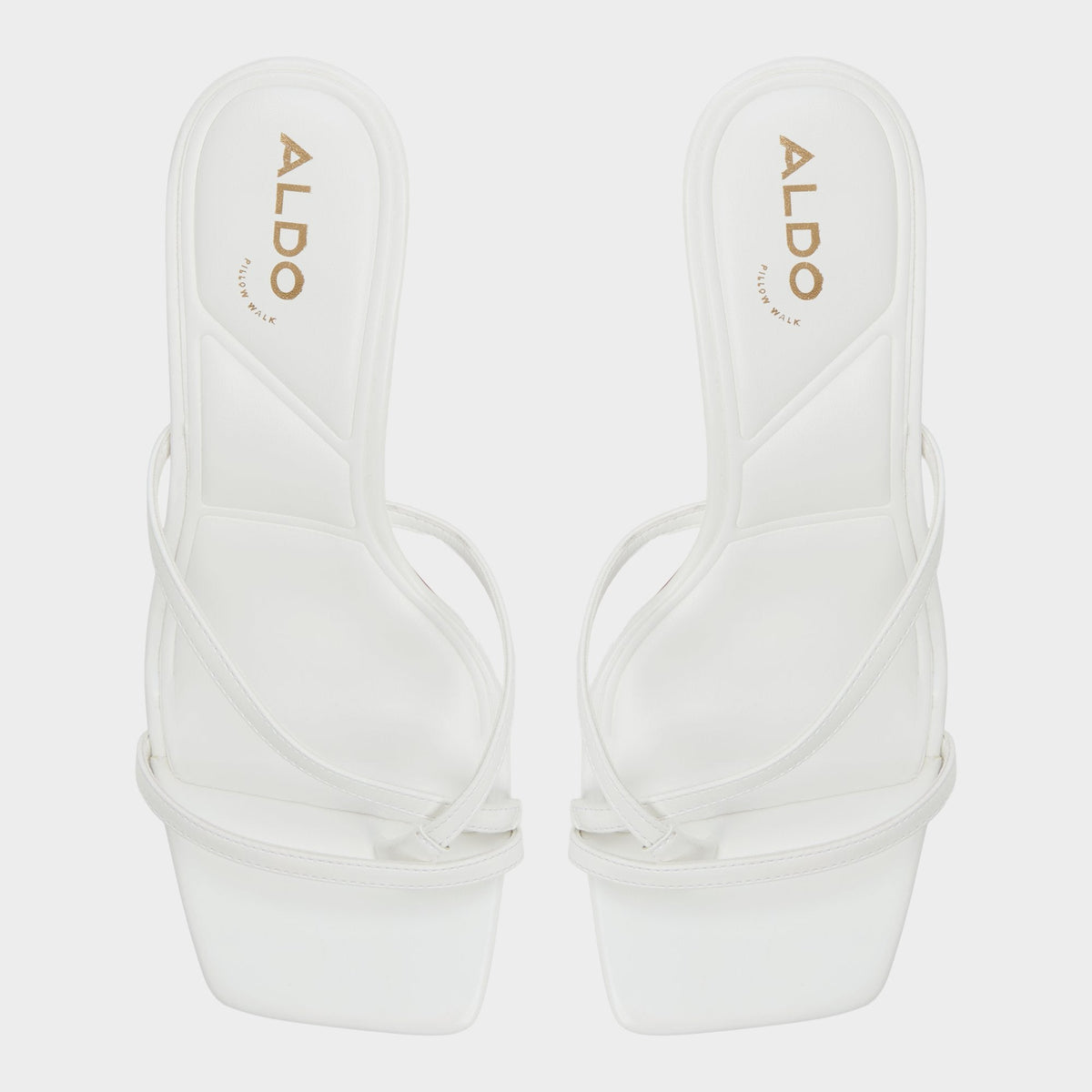 Calypsa White Women's Heeled mules - Strappy heeled sandal, Block heel | Aldo Popular