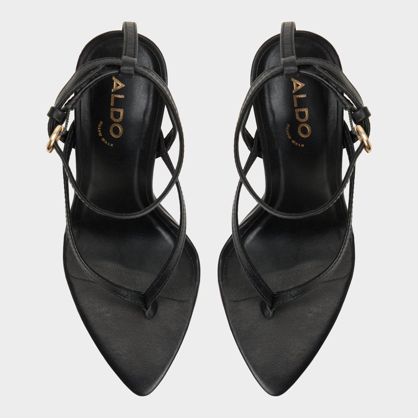 Abyfindley Black Women's Strappy sandals - Heeled flip flop, Stiletto heel | Aldo New