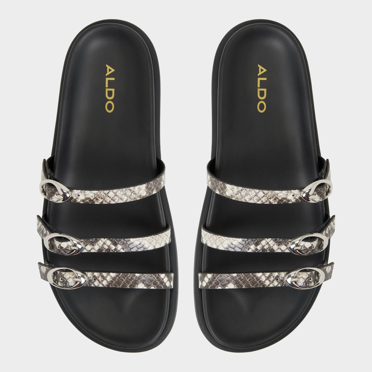 Zephyra White/Black Women's Footbed sandals - Footbed sandal | Aldo New