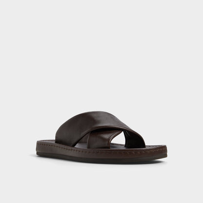 Steele Dark Brown Men's Sandals & Slides - Slide sandal | Aldo Classic
