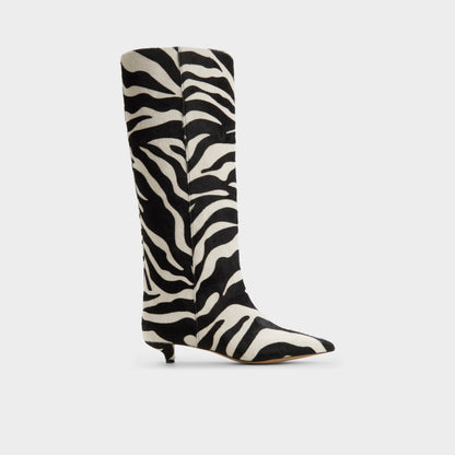 Gabelia in White Black - Knee-high boot, Kitten heel | Aldo Recommended