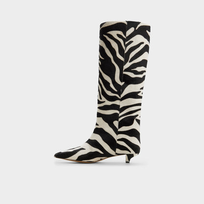 Gabelia in White Black - Knee-high boot, Kitten heel | Aldo Recommended