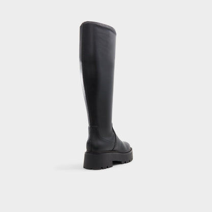 Carelden Black Women's Tall Boots - Knee-high boot, Lug sole | Aldo Signature