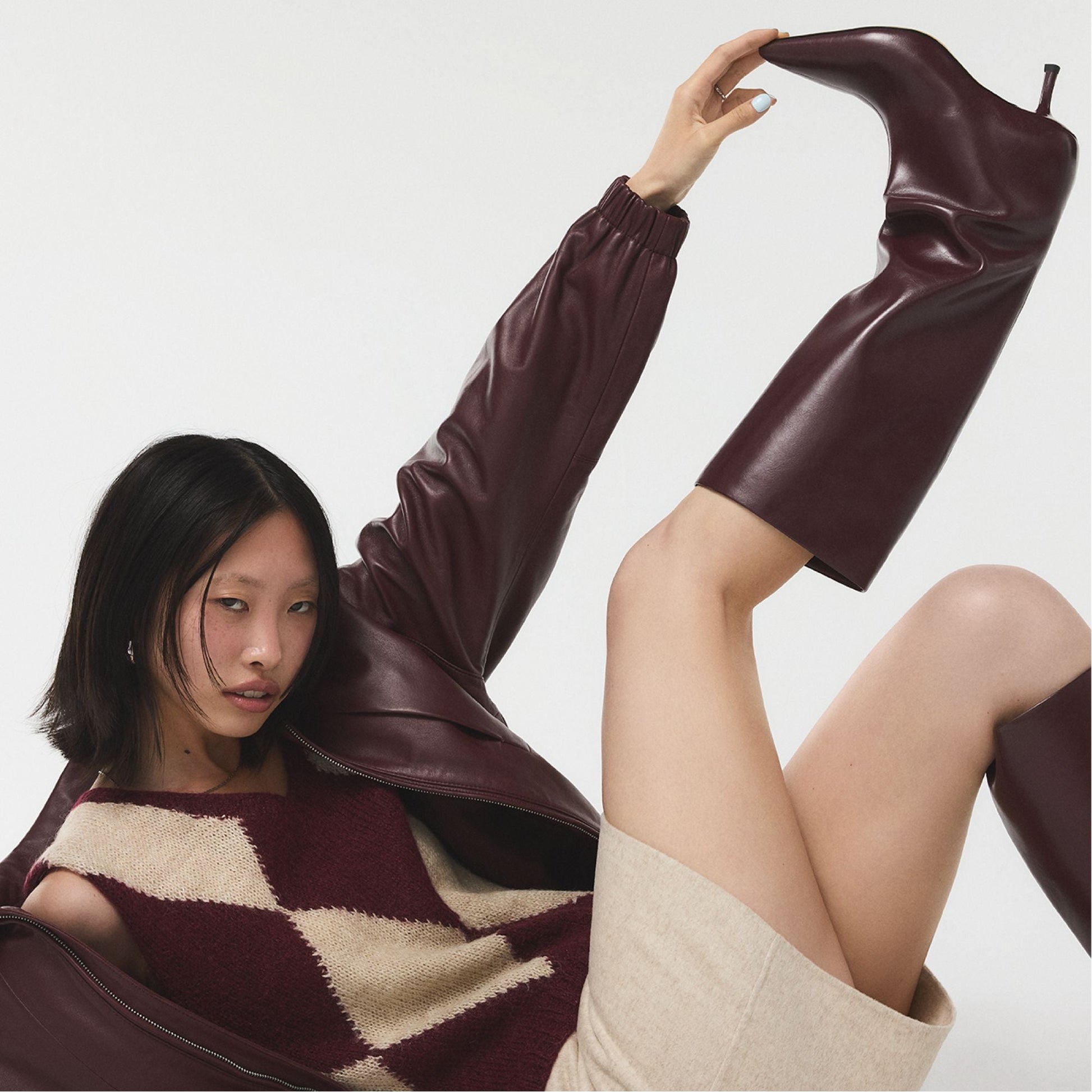 Selora in Burgundy - Knee-high boot, Stiletto heel | Aldo Essential
