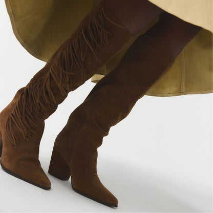 Kaelya in Dark Brown - Knee-high boot, Block heel | Aldo Recommended