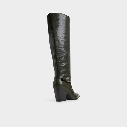 Saddle in Dark Green - Knee-high boot, Block heel | Aldo Signature