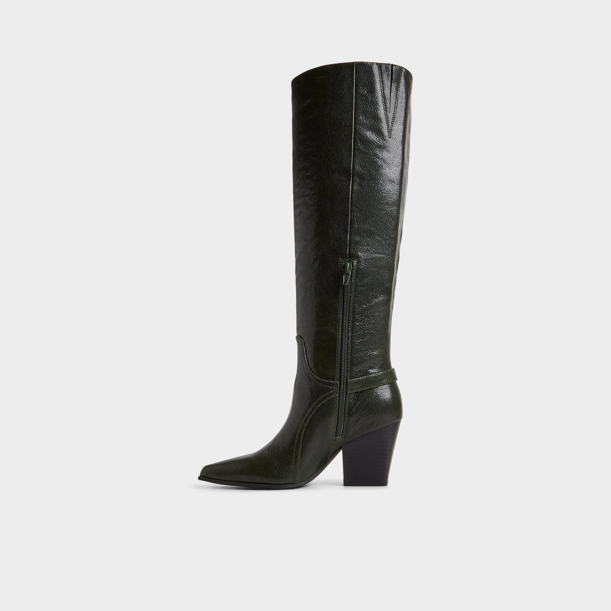 Saddle in Dark Green - Knee-high boot, Block heel | Aldo Signature