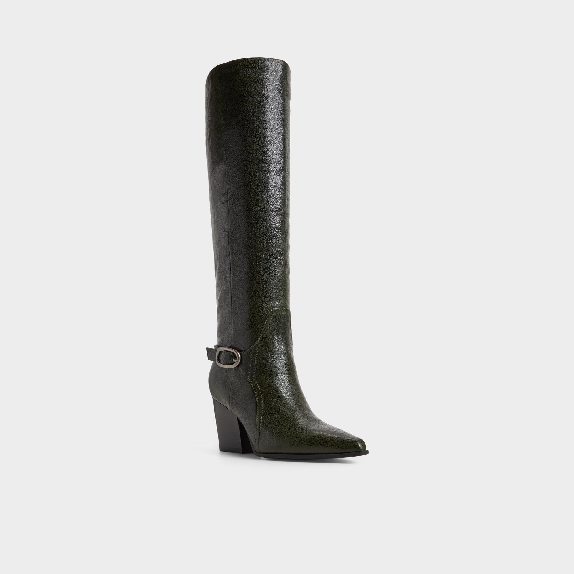 Saddle in Dark Green - Knee-high boot, Block heel | Aldo Signature