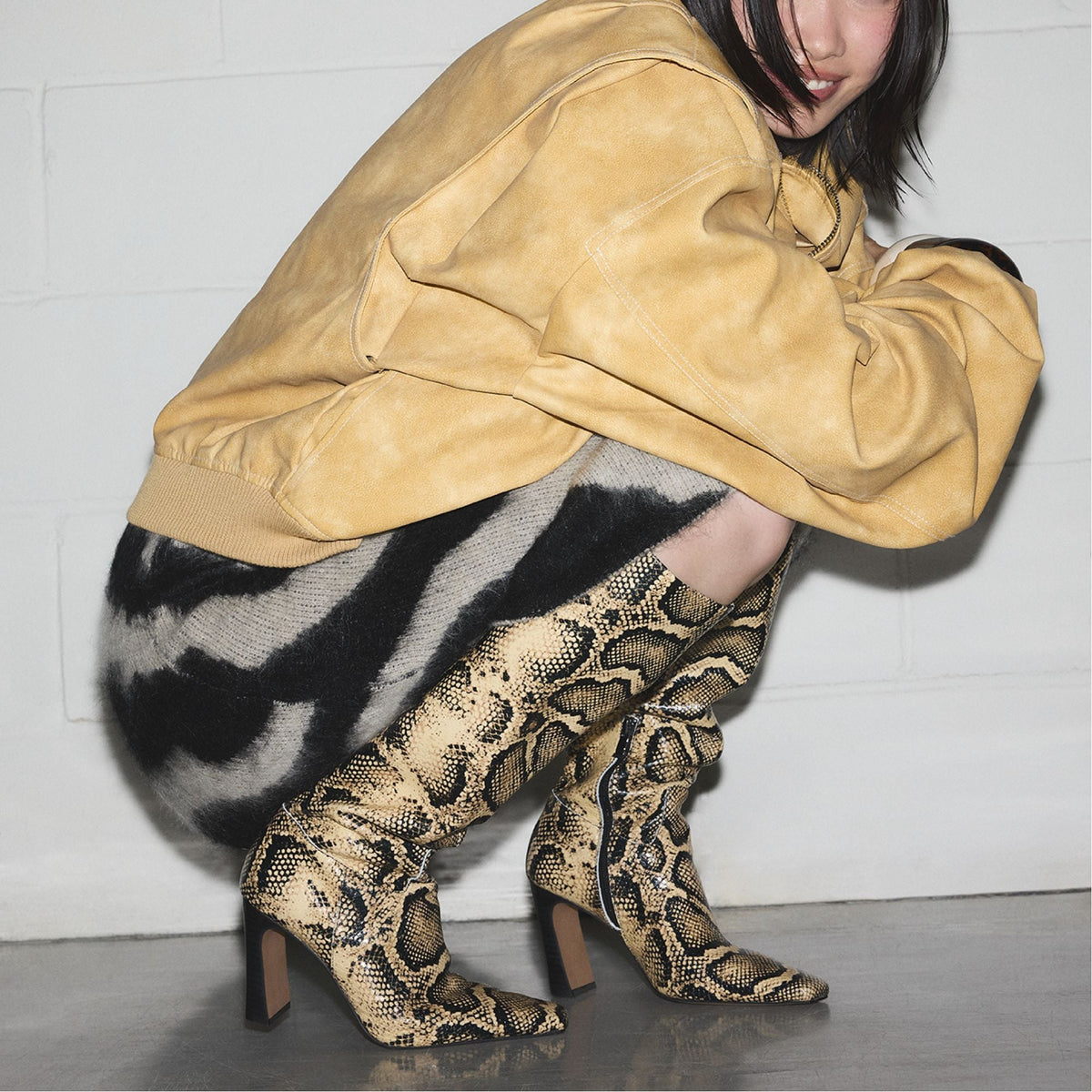 Vivienna in Brown Multi - Knee-high boot, Block heel | Aldo Premium