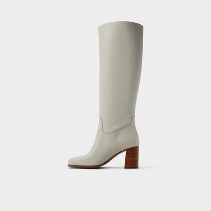 Elyze in White Bone - Knee-high boot, Block heel | Aldo Classic