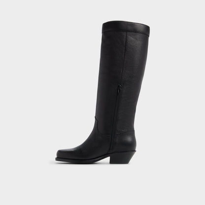 Emberlyn in Black - Knee-high western boot, Cup sole | Aldo Best Seller