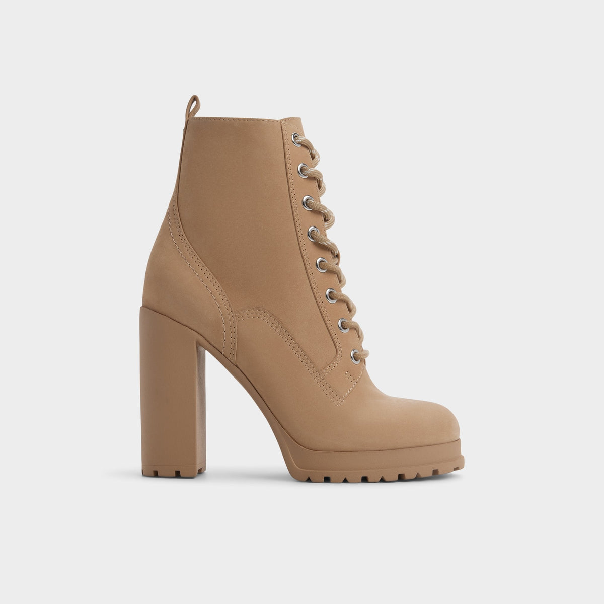 Rebelliously in Medium Beige - Combat ankle boot, Lug sole | Aldo Popular