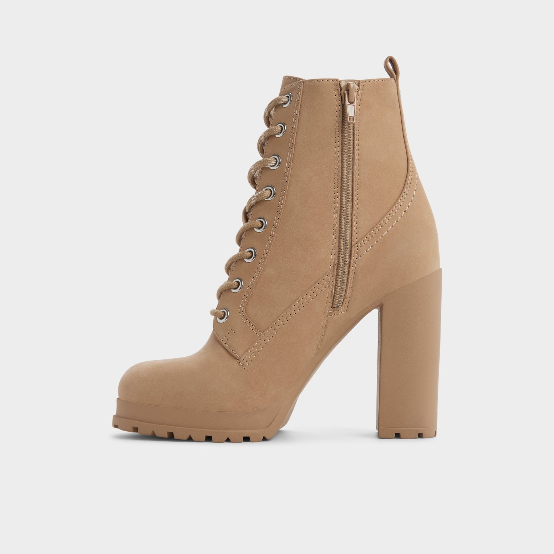 Rebelliously in Medium Beige - Combat ankle boot, Lug sole | Aldo Popular