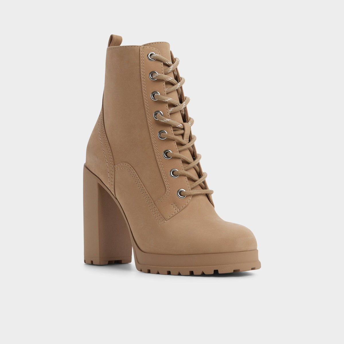 Rebelliously in Medium Beige - Combat ankle boot, Lug sole | Aldo Popular