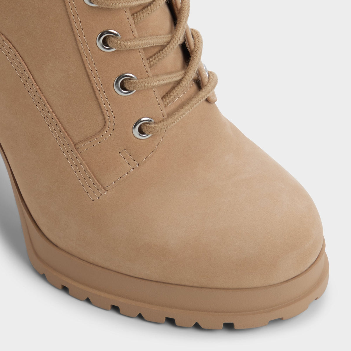 Rebelliously in Medium Beige - Combat ankle boot, Lug sole | Aldo Popular