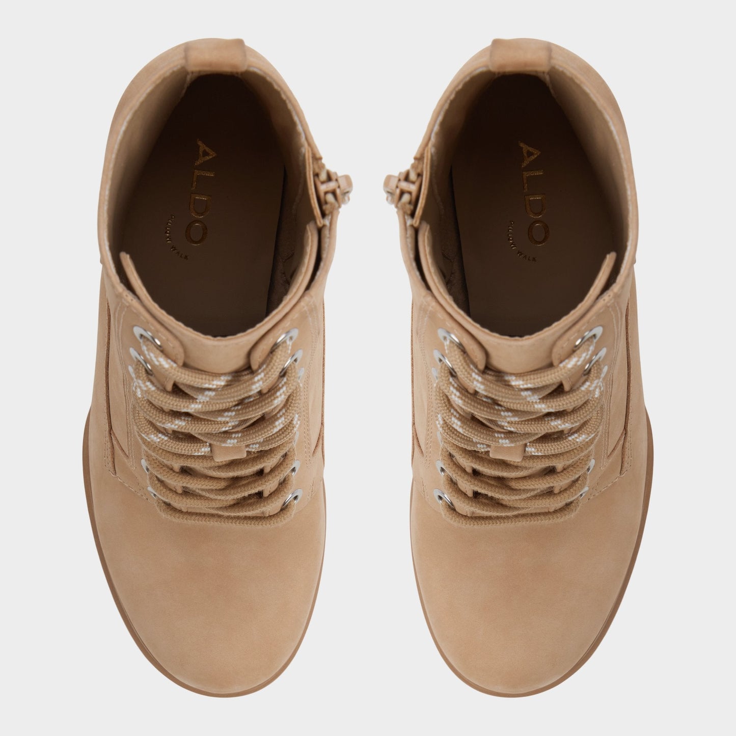 Rebelliously in Medium Beige - Combat ankle boot, Lug sole | Aldo Popular