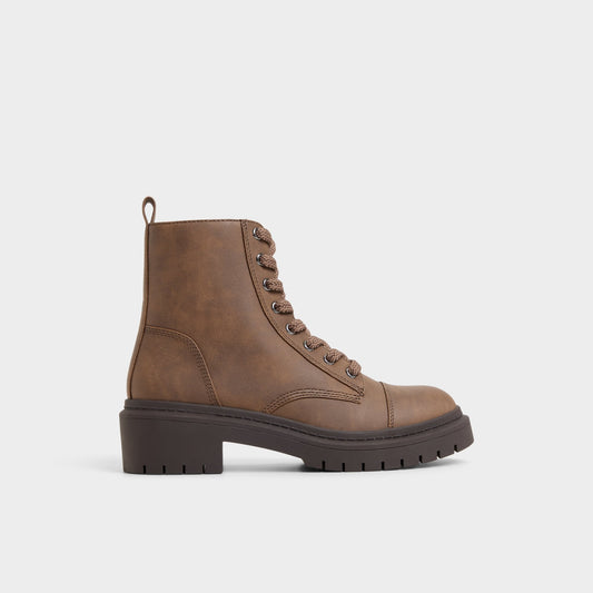 Goer in Medium Brown - Combat ankle boot, Lug sole | Aldo Trending