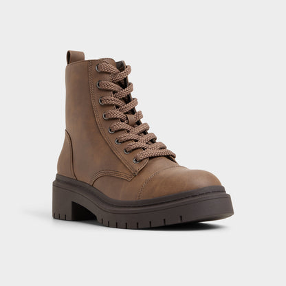 Goer in Medium Brown - Combat ankle boot, Lug sole | Aldo Trending