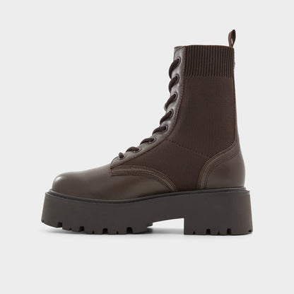 Talaleryknit Brown Overflow Women's Combat boots - Combat ankle boot, Brown | Aldo Best Seller