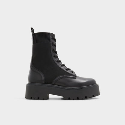 Talaleryknit Black Women's Combat boots - Combat ankle boot, Black | Aldo Recommended