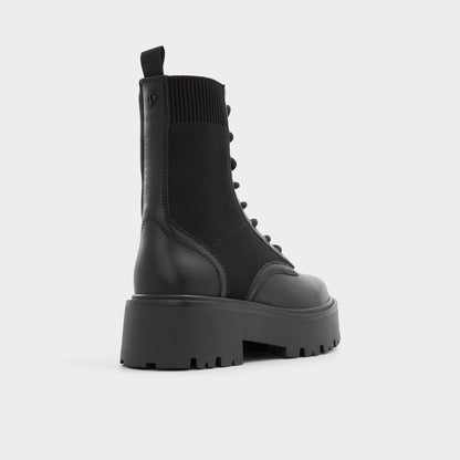 Talaleryknit Black Women's Combat boots - Combat ankle boot, Black | Aldo Recommended