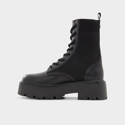 Talaleryknit Black Women's Combat boots - Combat ankle boot, Black | Aldo Recommended