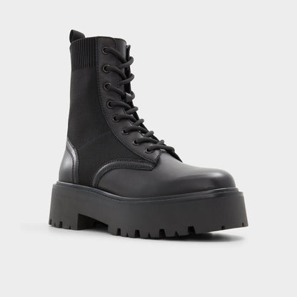 Talaleryknit Black Women's Combat boots - Combat ankle boot, Black | Aldo Recommended