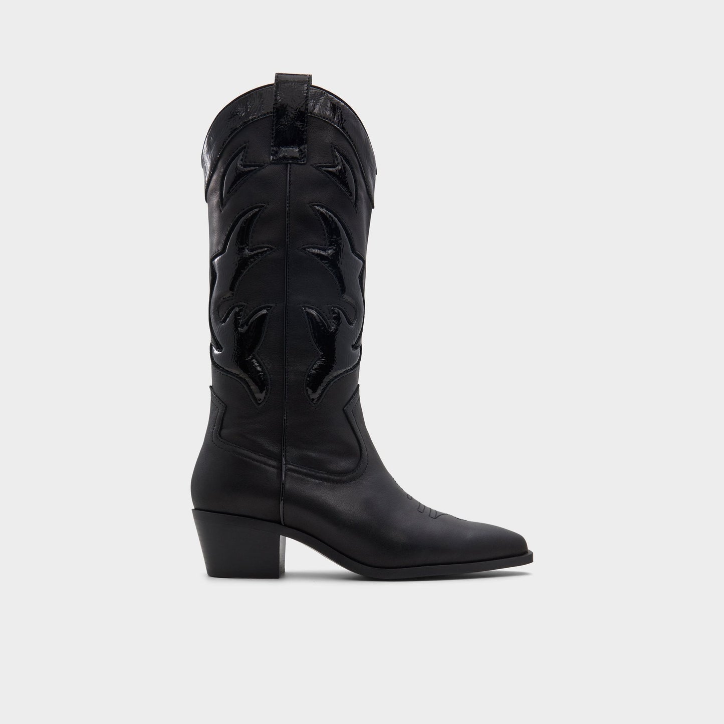 Nebraska Black Women's Western - Mid-calf western boot, Block heel | Aldo Classic