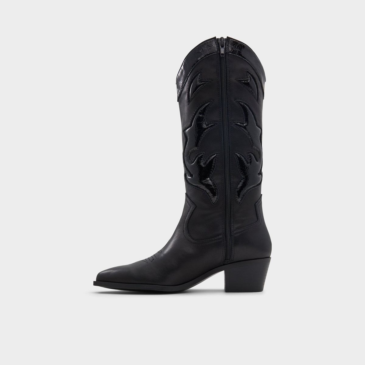 Nebraska Black Women's Western - Mid-calf western boot, Block heel | Aldo Classic