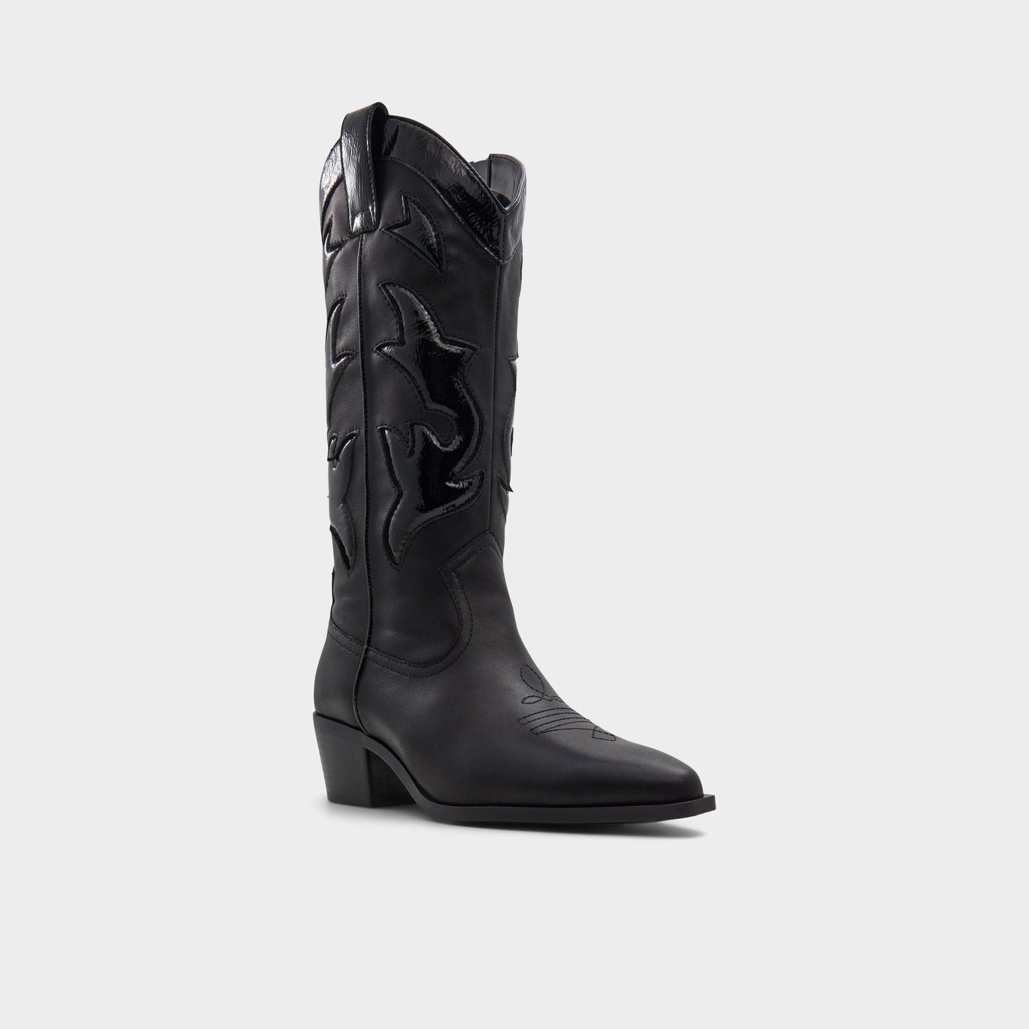 Nebraska Black Women's Western - Mid-calf western boot, Block heel | Aldo Classic