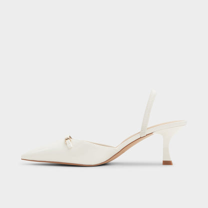 Nailah White/Bone Women's Kitten heels - Slingback heel, Kitten heel | Aldo Premium
