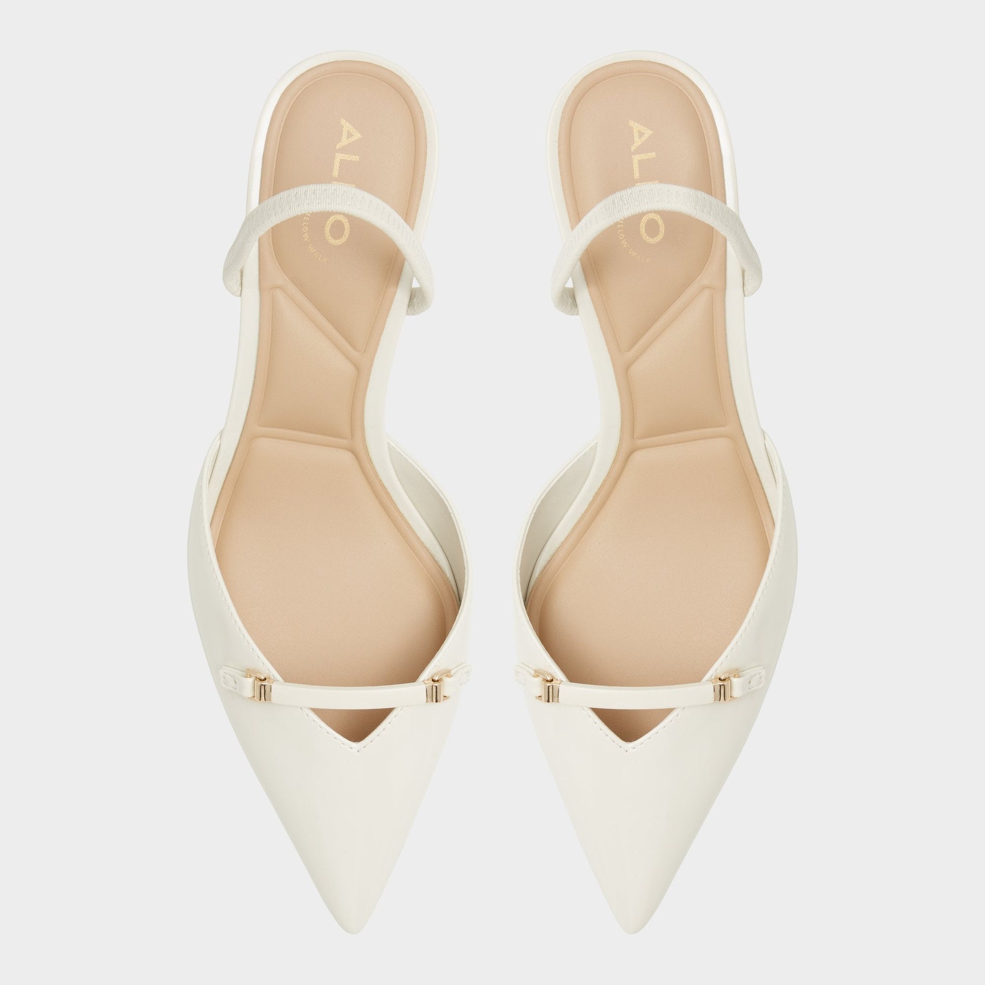 Nailah White/Bone Women's Kitten heels - Slingback heel, Kitten heel | Aldo Premium