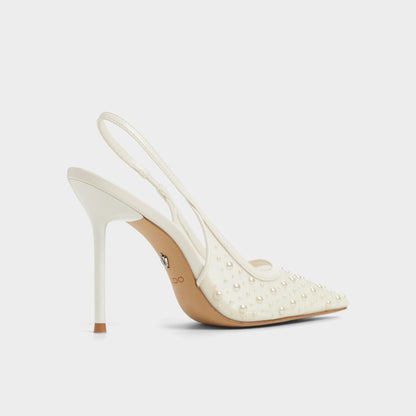 Pearlescent Other White Textile Mesh Women's Slingbacks - Slingback heel | Aldo Premium