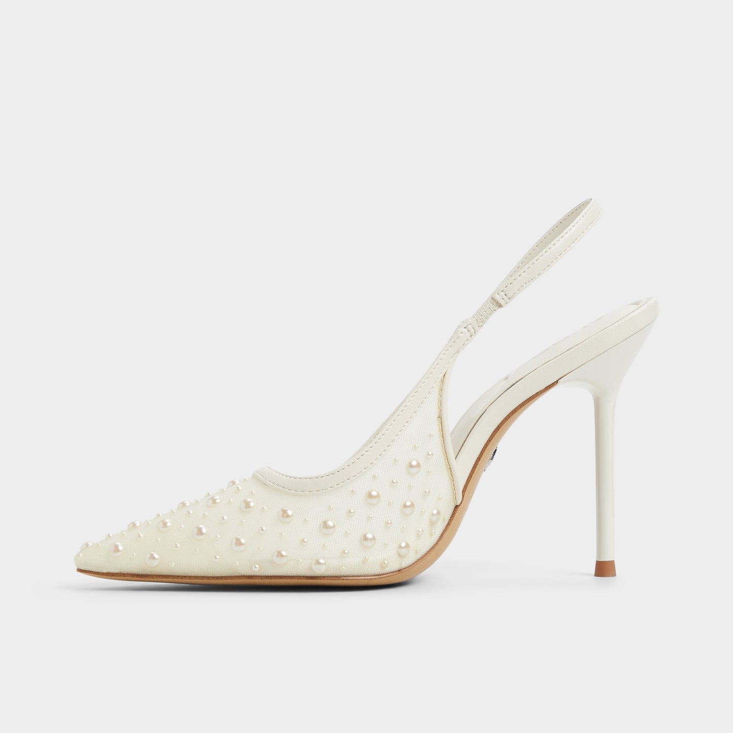 Pearlescent Other White Textile Mesh Women's Slingbacks - Slingback heel | Aldo Premium